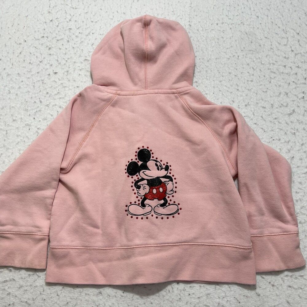 Disney Parks Girl's Small Full Zip Pink Mickey Mouse Sequin Fleece Hoodie - Picture 8 of 11